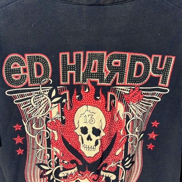 VINTAGE ED HARDY POLO SHIRT XL - Picture 7 of 12